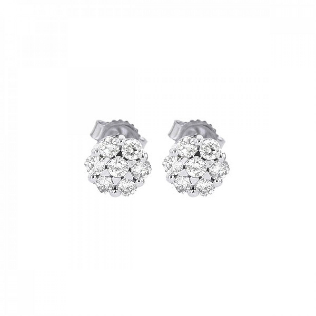 14K White Gold 0.10 CTW Natural Diamond Diamond Stud Earrings