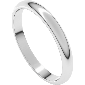 14K White Gold Polished Standard Fit 3mm Wedding Band