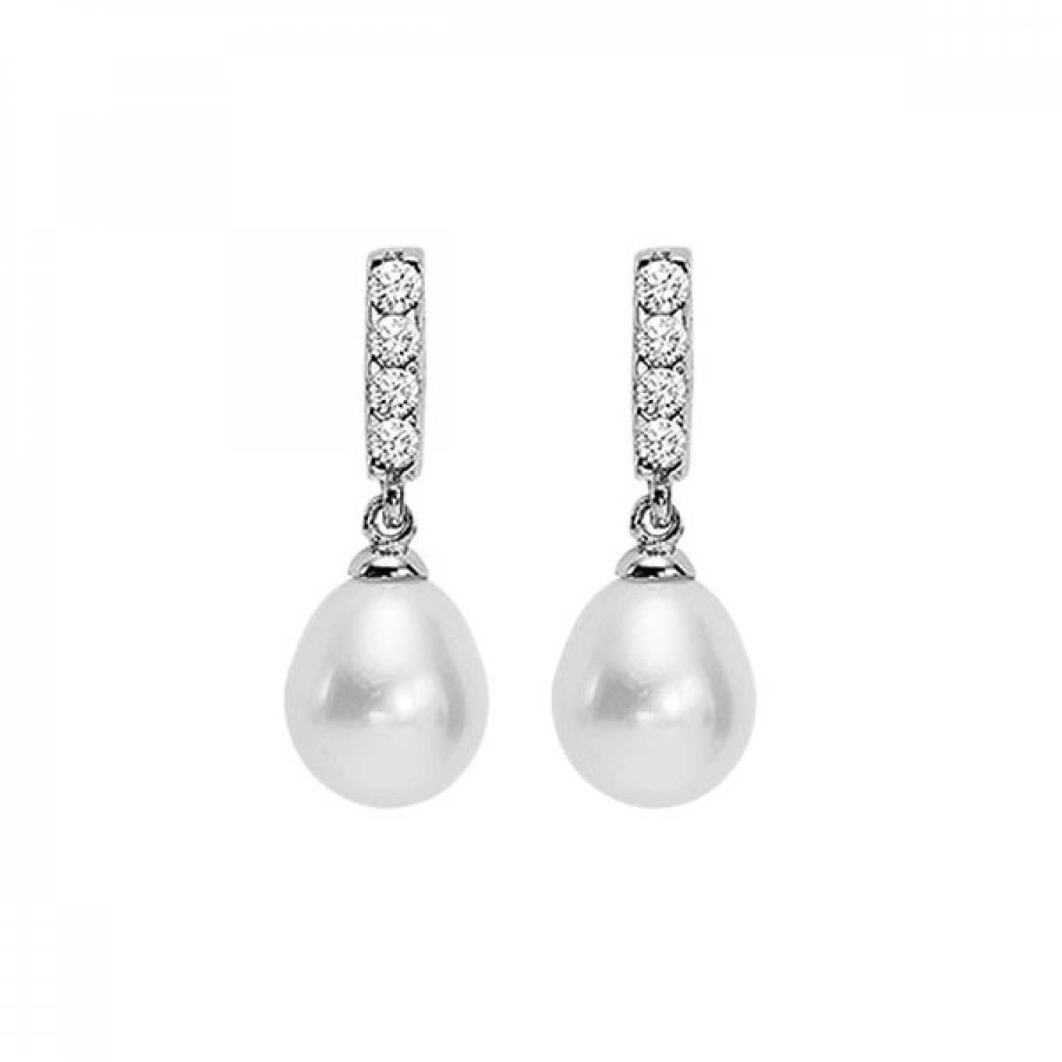 ◆STONEHENgE◆ Silver Pearl Drop Earrings SC25A35E Sterling Silver Pearl Drop Earrings – S.E. Needham Jewelers