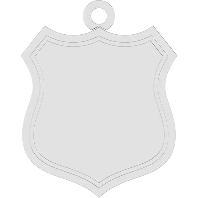 Sterling Silver Engravable Police Badge Dangle