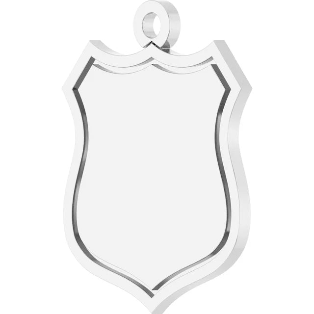 Sterling Silver Engravable Police Badge Dangle