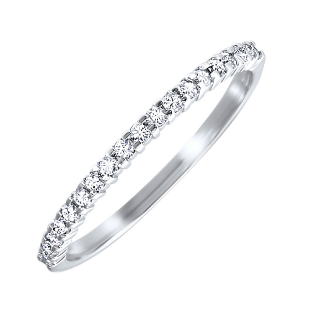 10K White Gold 0.14CTW Natural Diamond Wedding Band