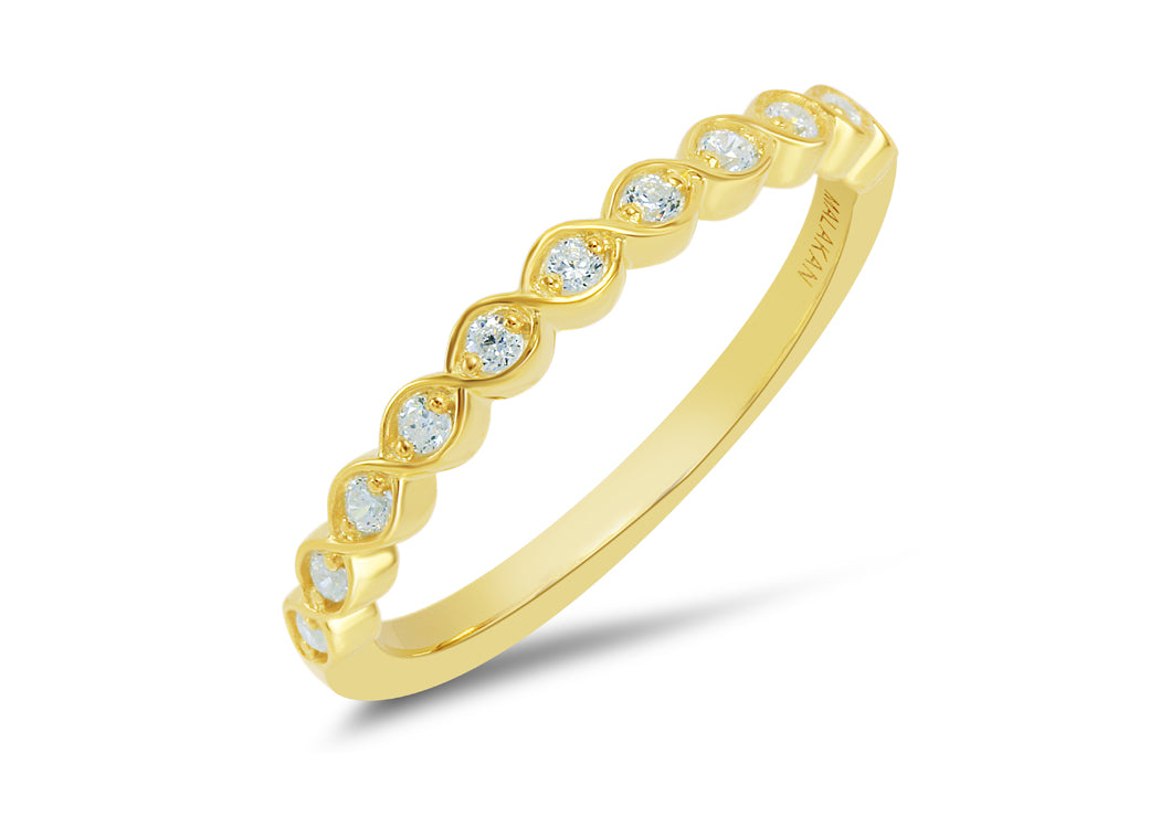 14K Yellow Gold 0.15CTW Natural Diamond Wedding Band