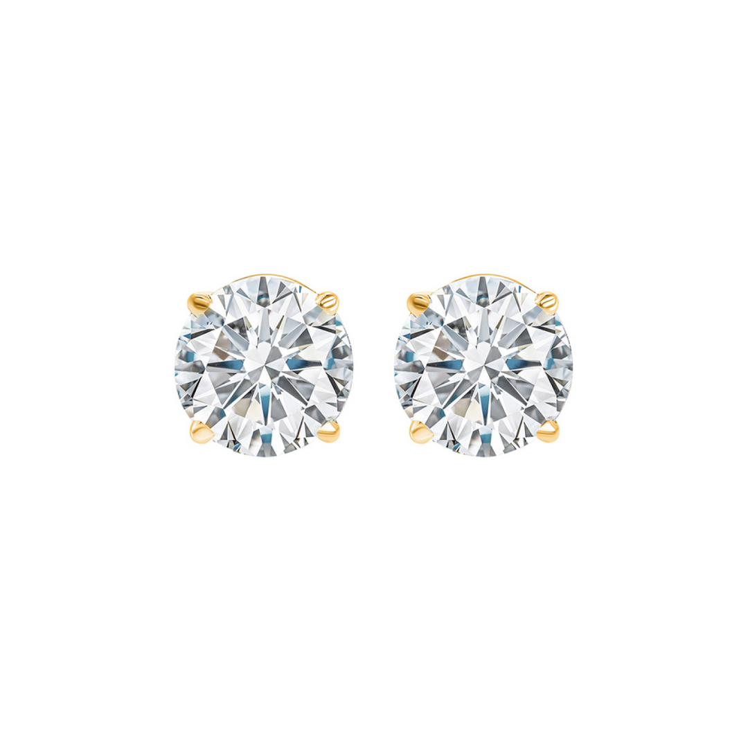 14K Yellow Gold 0.75 CTW Natural Diamond Stud Earrings