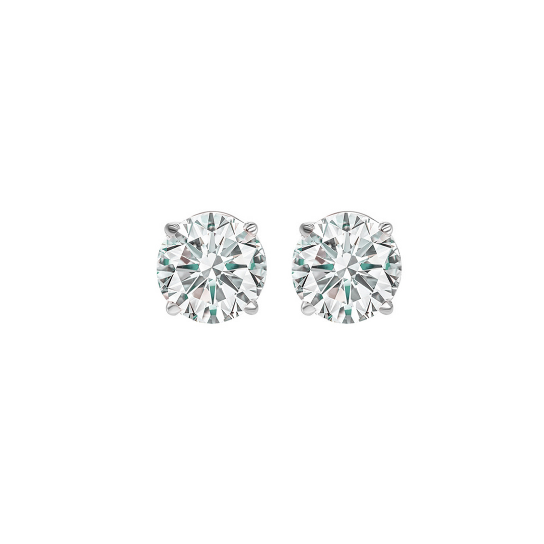 14K White Gold 0.53 CTW Natural Diamond Stud Earrings