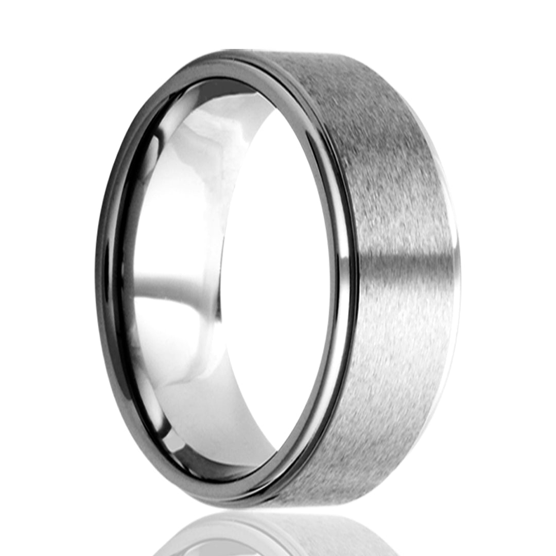 Light Gray Tungsten Satin Standard Fit 8mm Wedding Band
