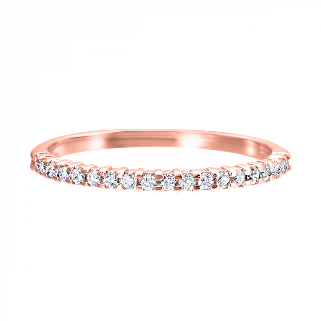 10K Rose Gold 0.14CTW Natural Diamond Wedding Band