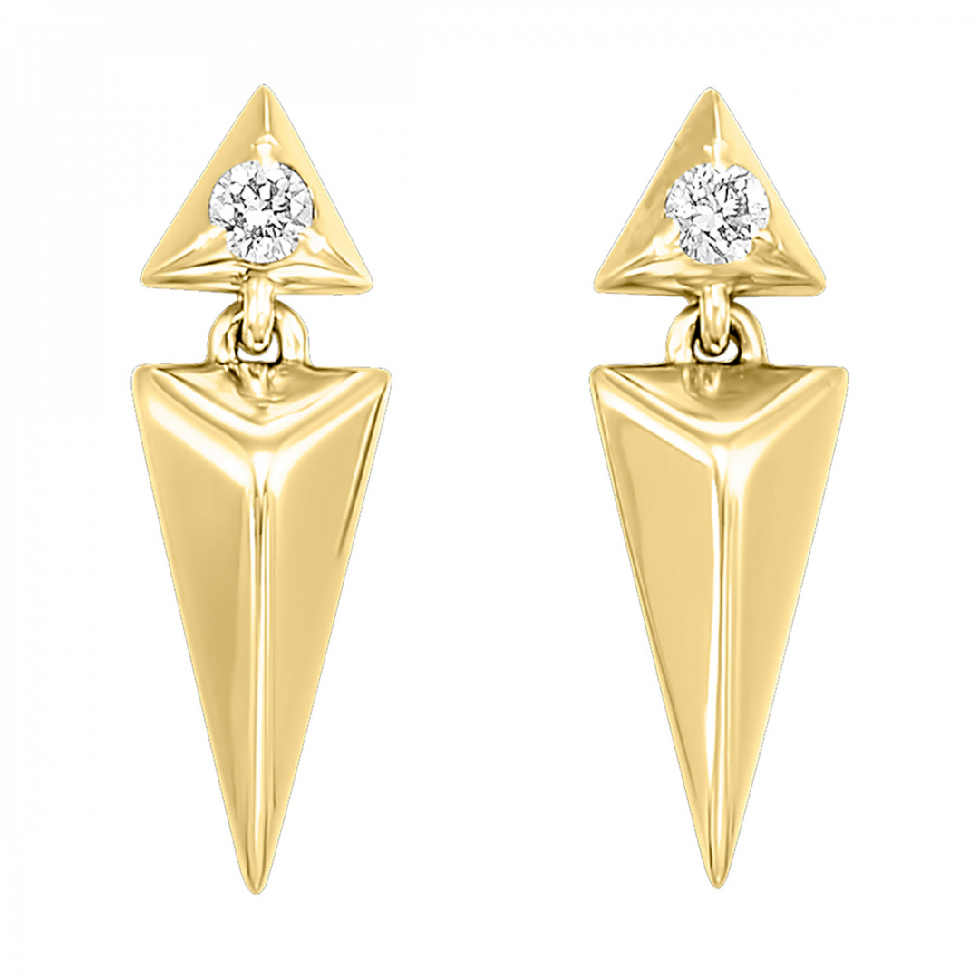 14K Yellow Gold 0.05 CTW Natural Diamond Fashion Stud Earrings