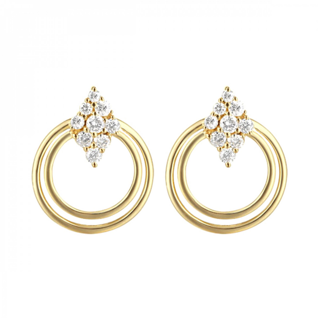 14K Yellow Gold 0.50 CTW Natural Diamond Fashion Stud Earrings