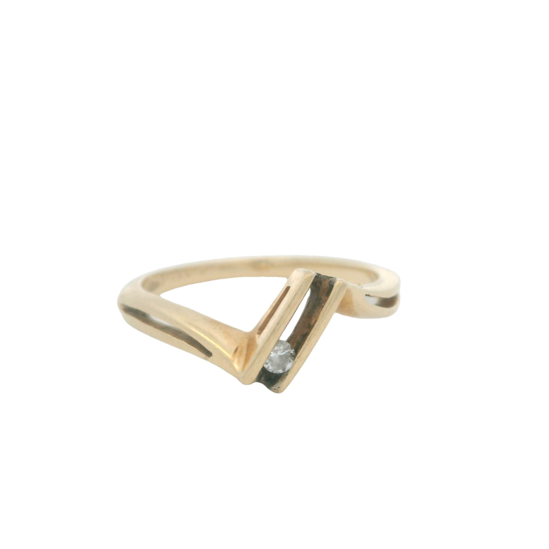 14K Yellow Gold Estimated 0.03 CTW Natural Diamond Fashion Ring