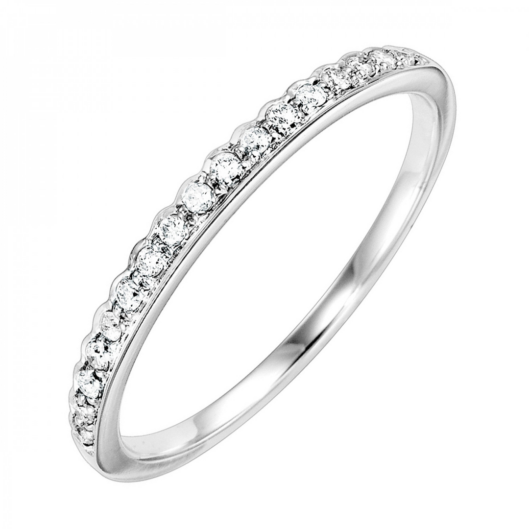 14K White Gold 0.13CTW Natural Diamond Wedding Band