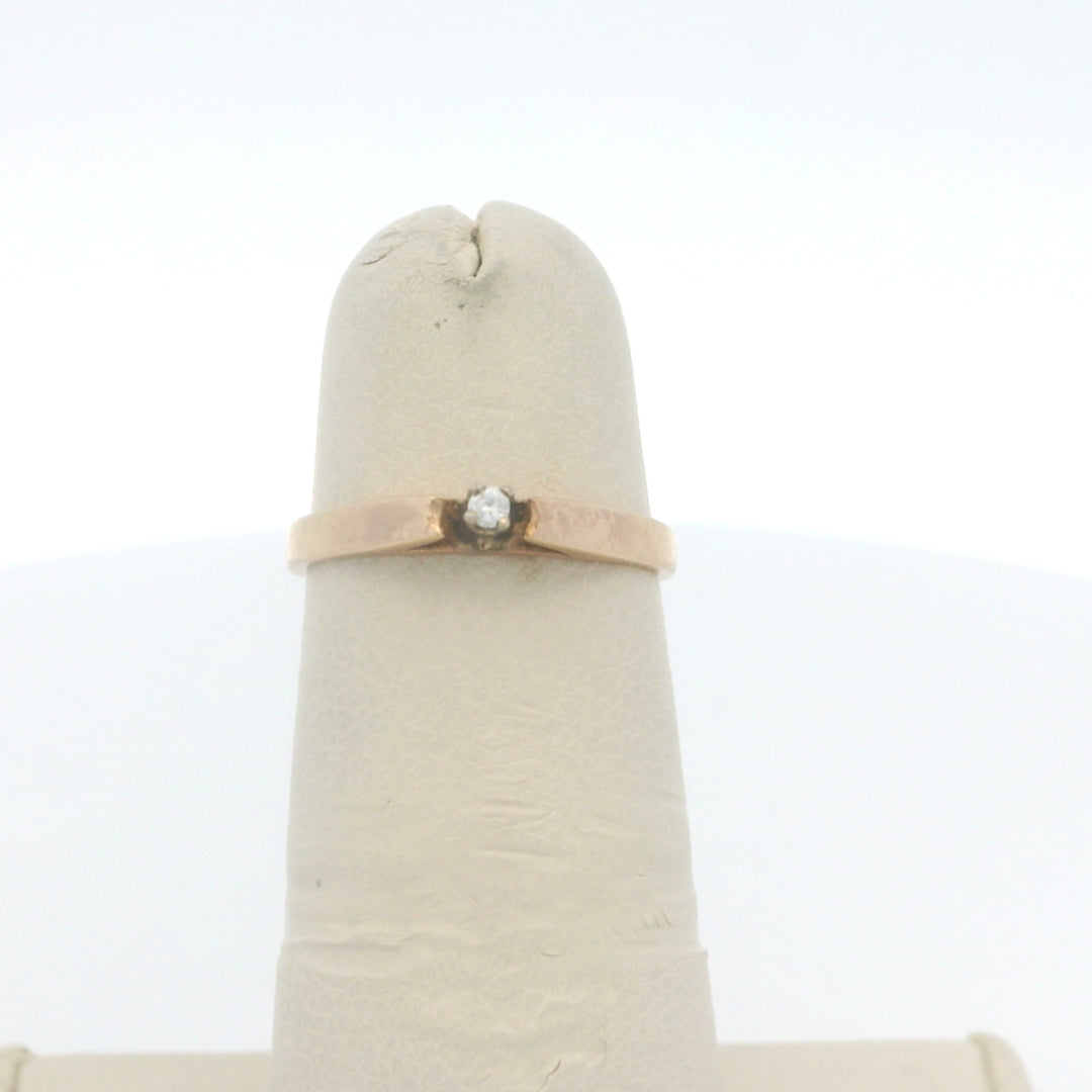 14K Yellow Gold Estimated 0.02 CTW Natural Diamond Vintage Ring