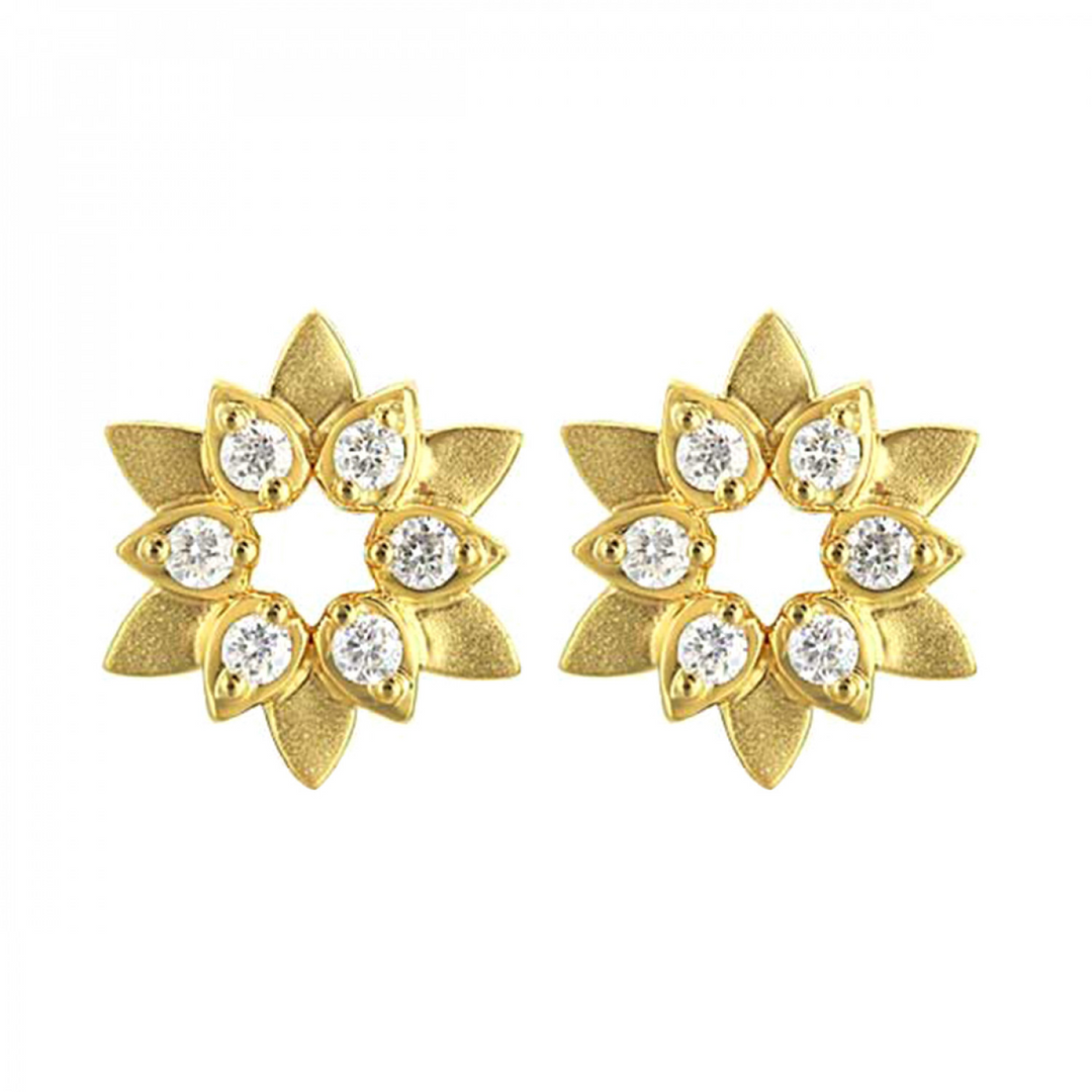 14K Yellow Gold 0.25 CTW Natural Diamond Fashion Stud Earrings