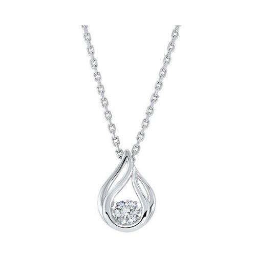 Sterling Silver Cubic Zirconia Statement Pendant Necklace –