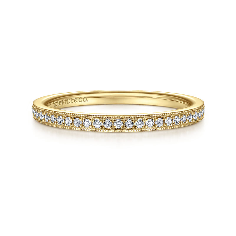 14K Yellow Gold Pave Diamond Eternity Stackable Ring – S.E. Needham ...