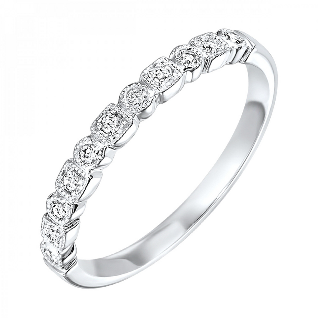 10K White Gold 0.13CTW Natural Diamond Wedding Band