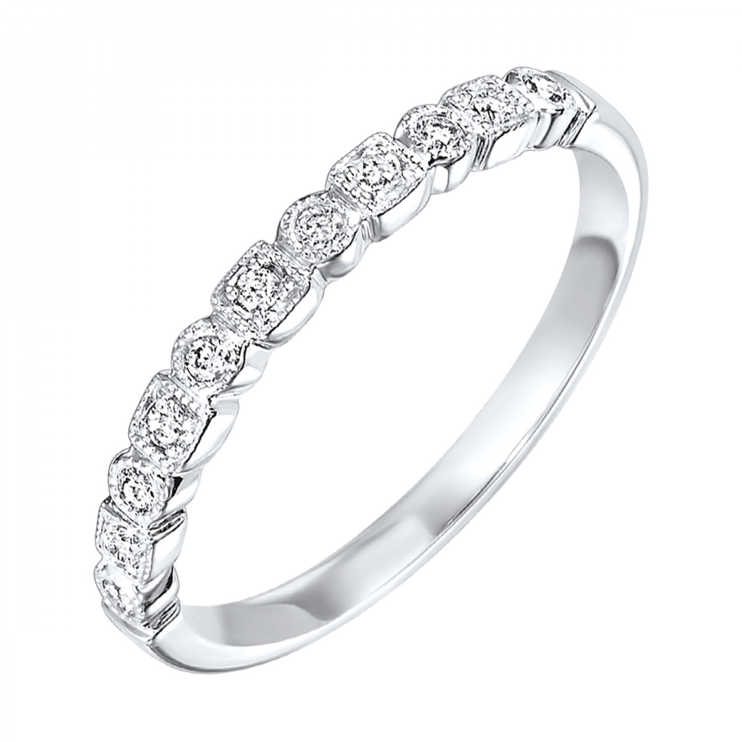 10K White Gold 0.13CTW Natural Diamond Wedding Band