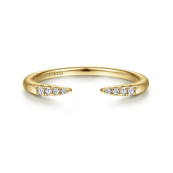 14K Yellow Gold Open Diamond Tipped Stackable Ring – S.E. Needham Jewelers