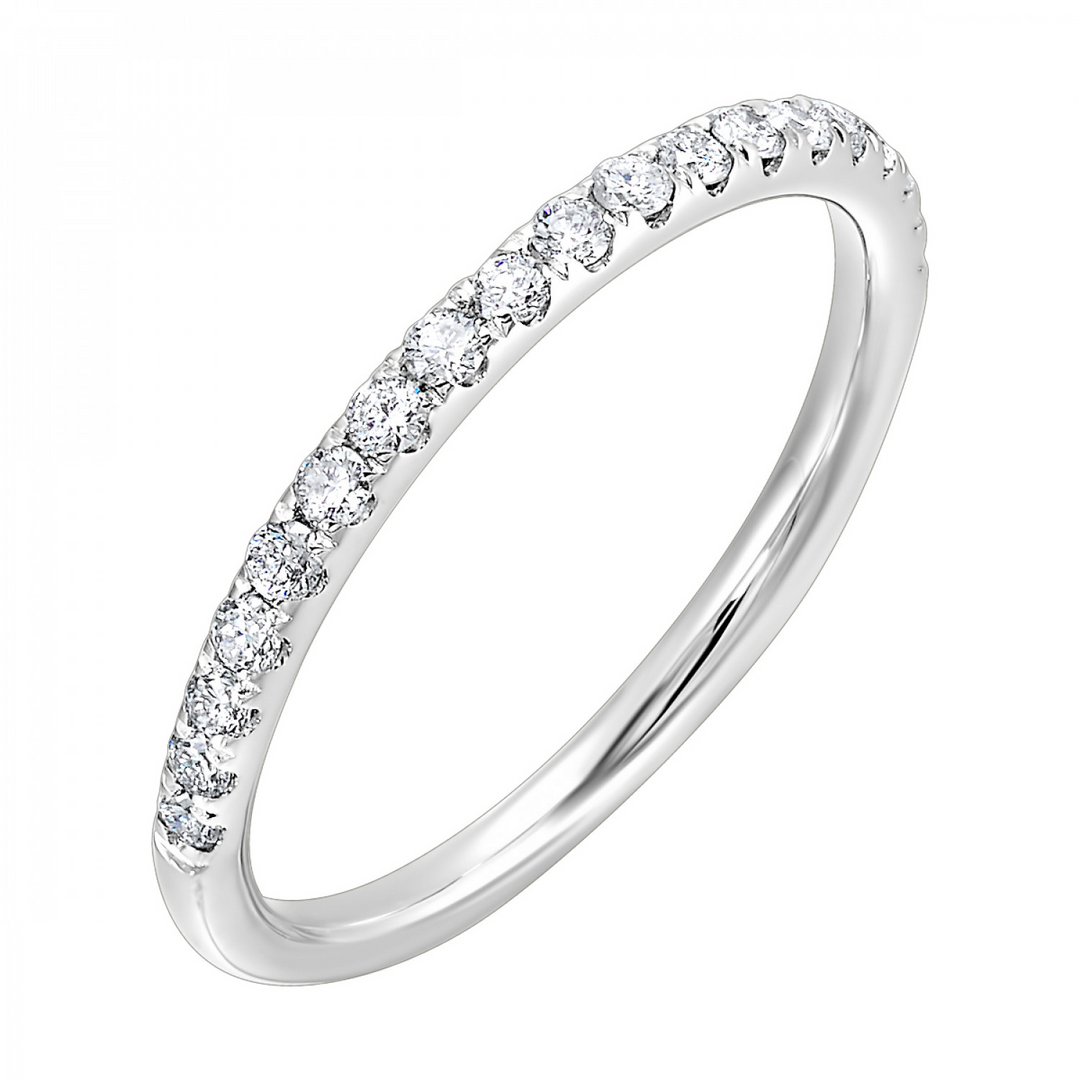 14K White Gold 0.25CTW Natural Diamond Stackable Ring