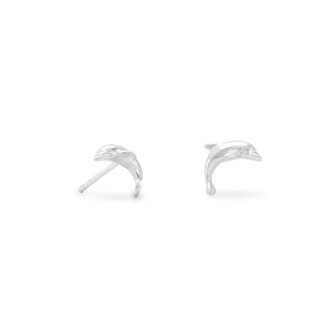 Sterling Silver Dolphin Stud Earrings