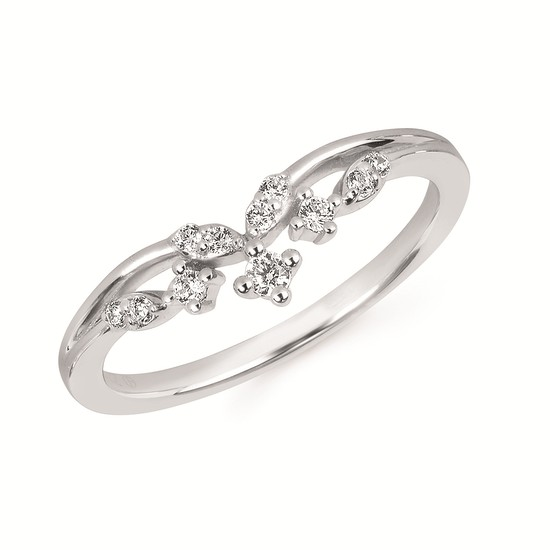 14K White Gold 0.13CTW Natural Diamond Wedding Band