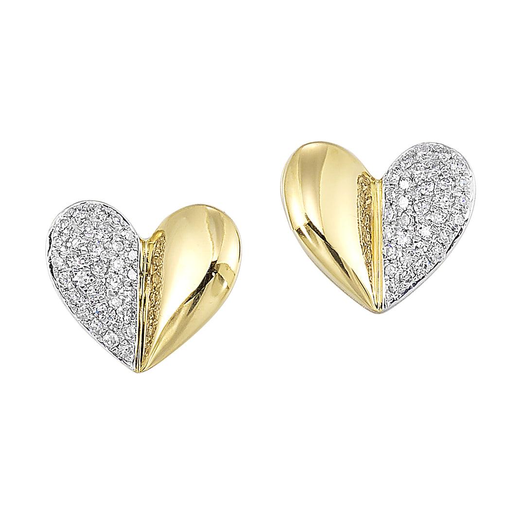 10K Yellow Gold Diamond 1/8Ctw Earring