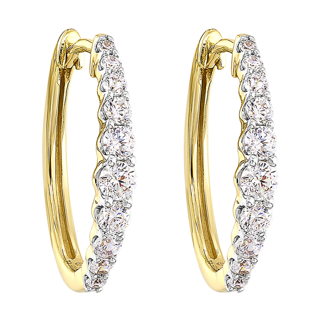 14K Yellow Gold Diamond 2Ctw Earring