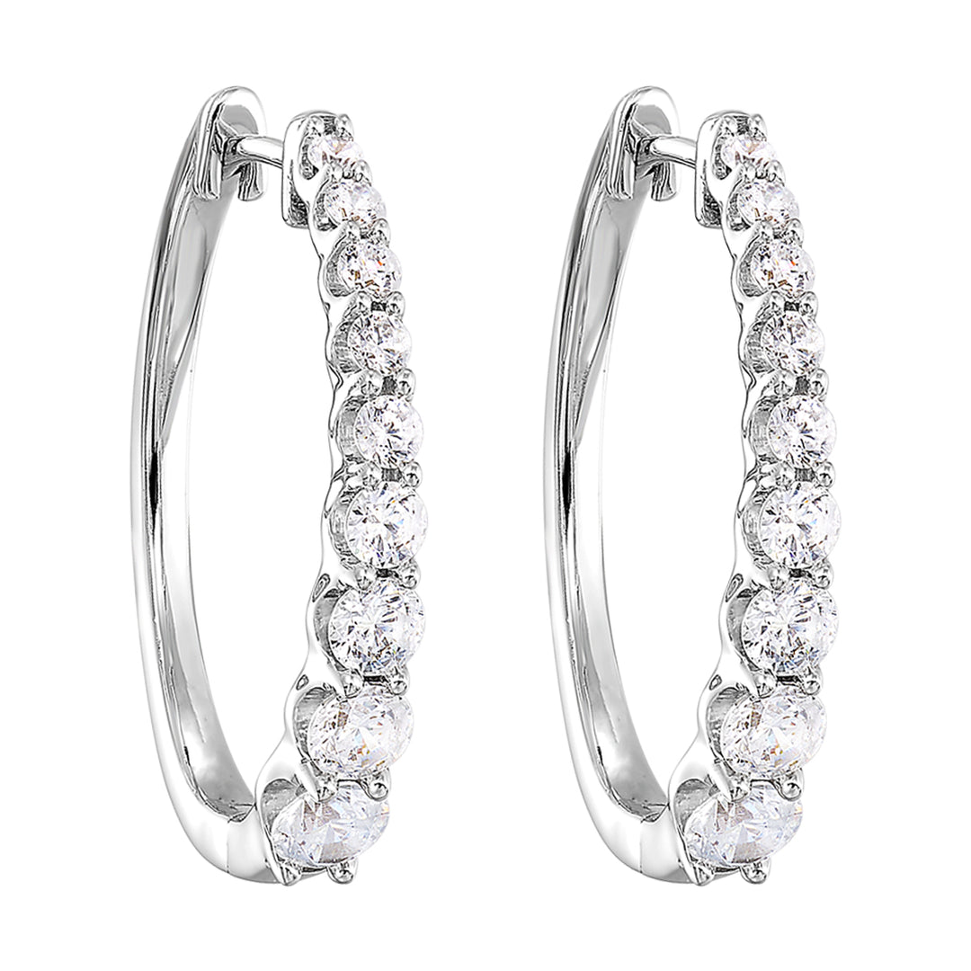 14K White Gold Diamond 2Ctw Earring
