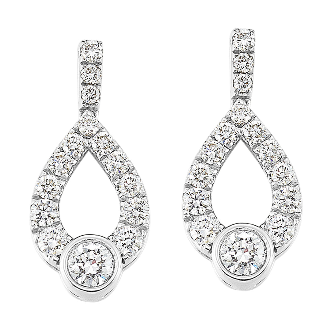14K White Gold Diamond 1Ctw Earring