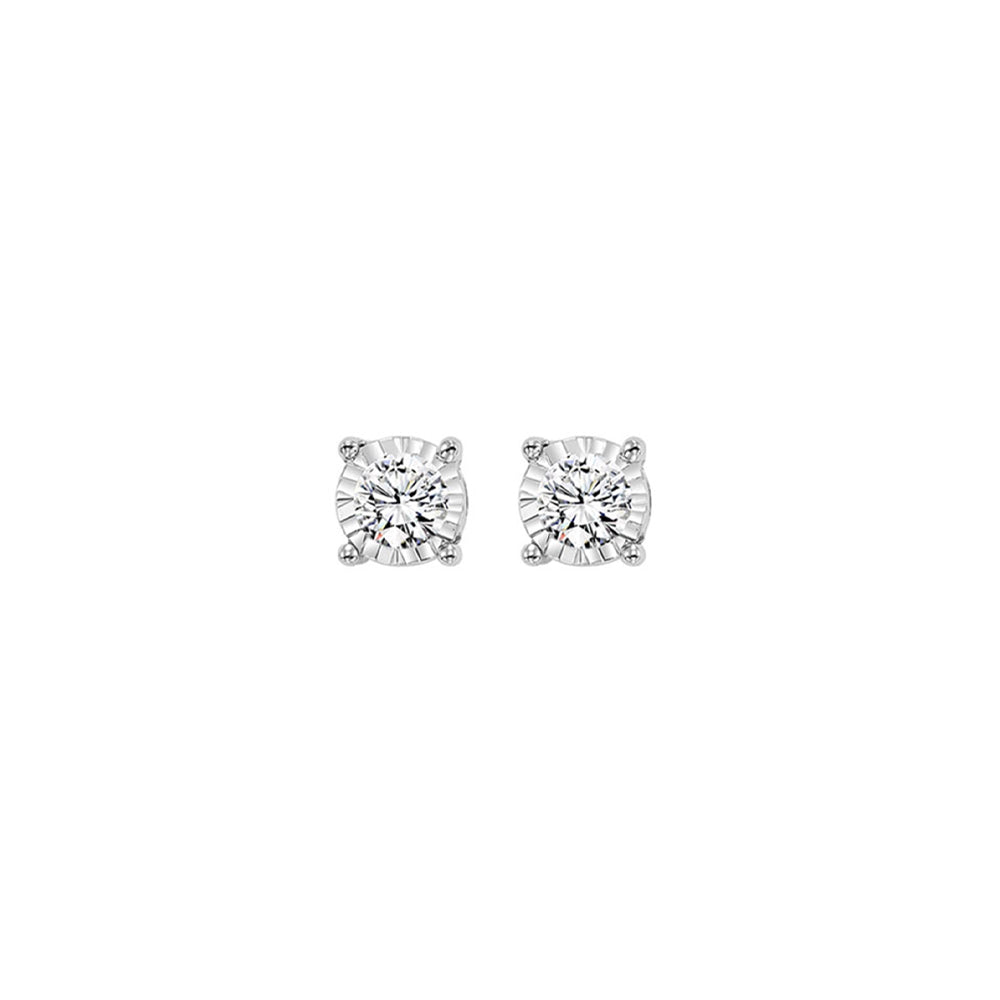 14K White Gold Diamond 1/4Ctw Earring