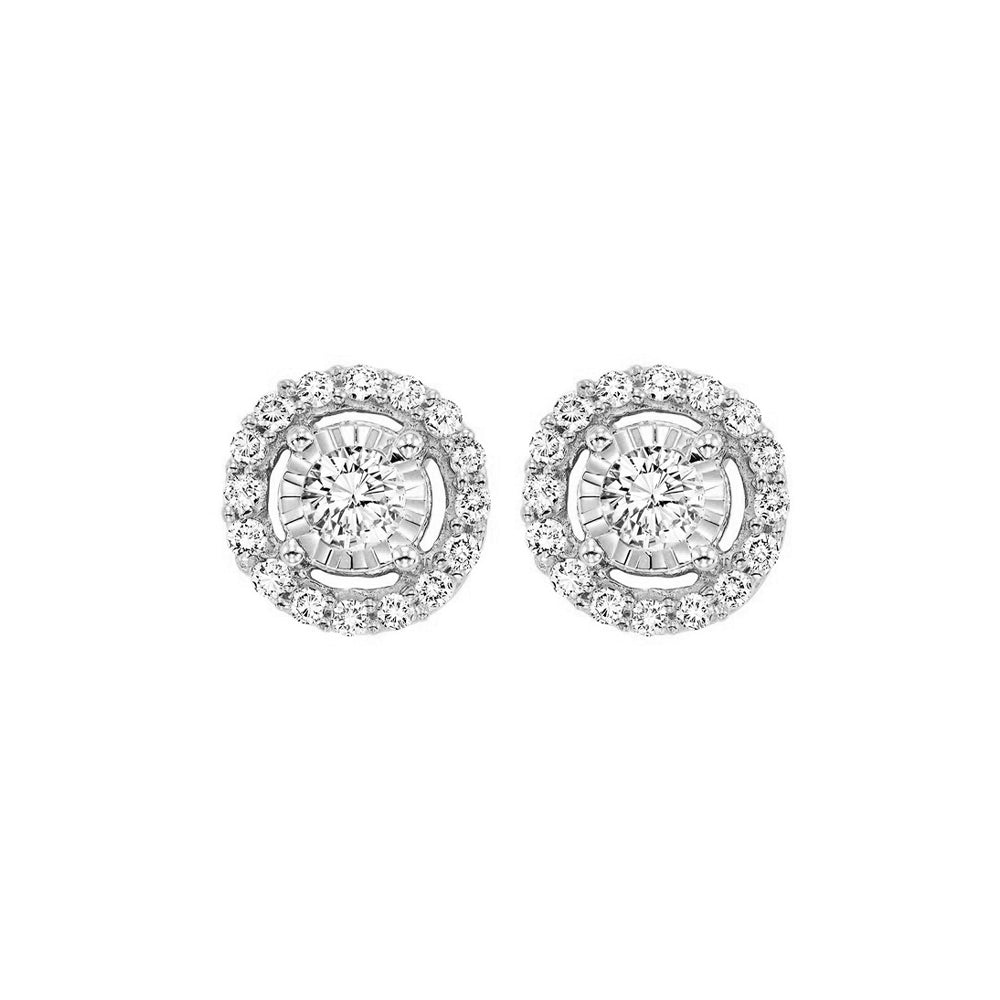 14K White Gold Diamond 1Ctw Earring