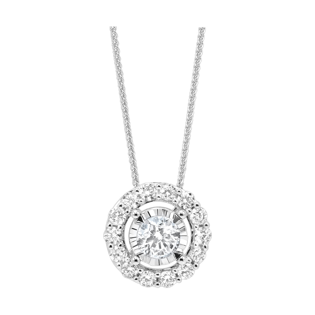 14K White Gold Diamond 1/3Ctw Pendant
