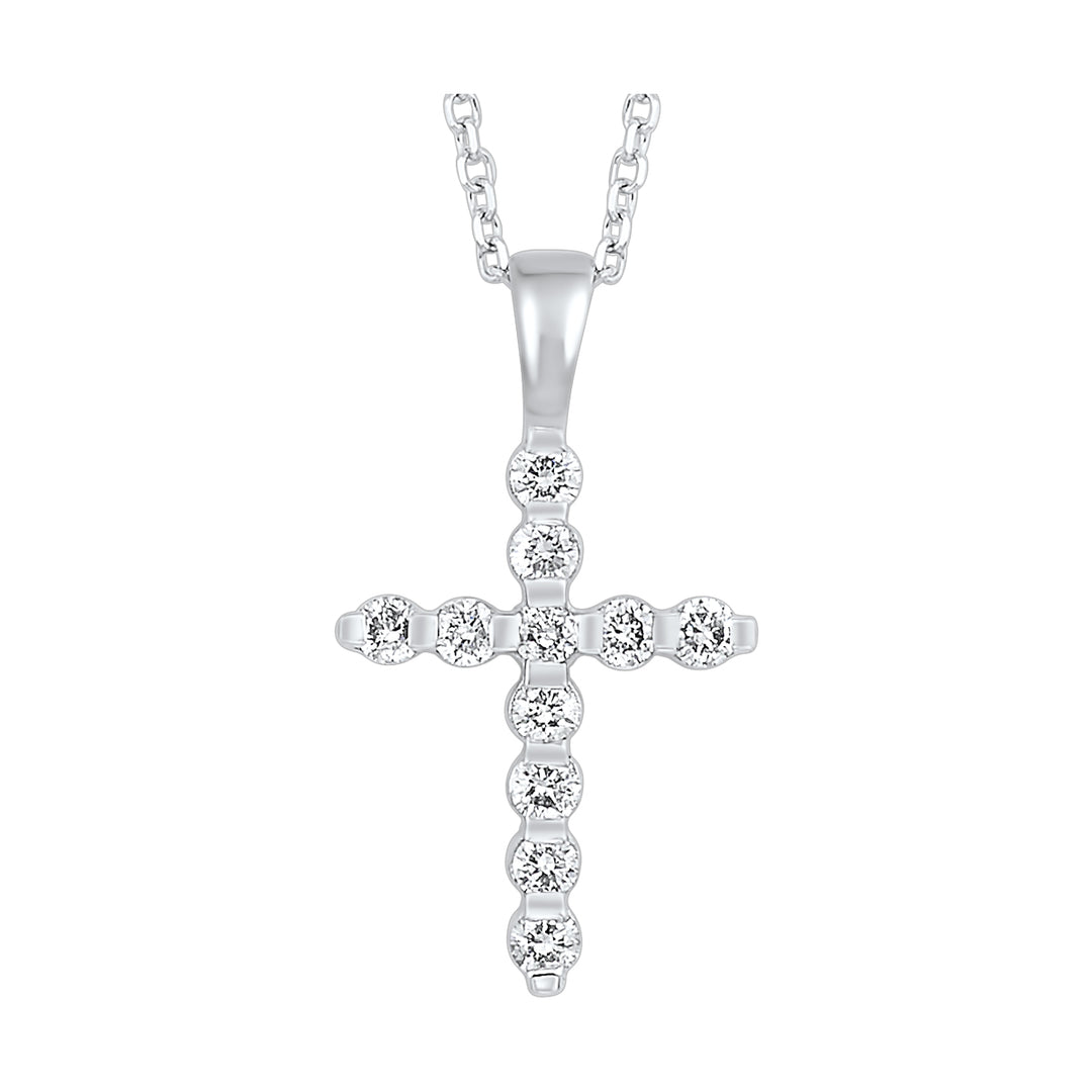 14K White Gold Diamond 1/5Ctw Pendant