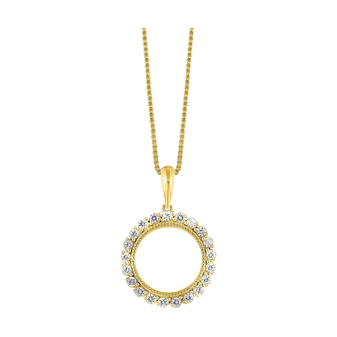 14K Yellow Gold Diamond 1/4Ctw Pendant