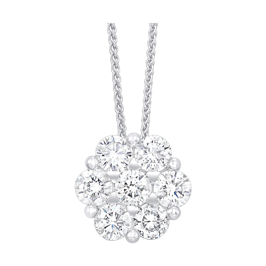 14K White Gold Diamond 1/3Ctw Pendant