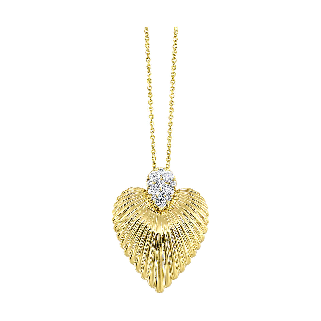 14K Yellow Gold Diamond 1/7Ctw Pendant