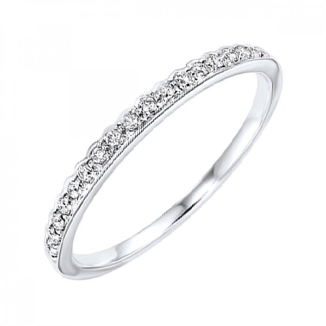 14K White Gold 0.13CTW Natural Diamond Wedding Band