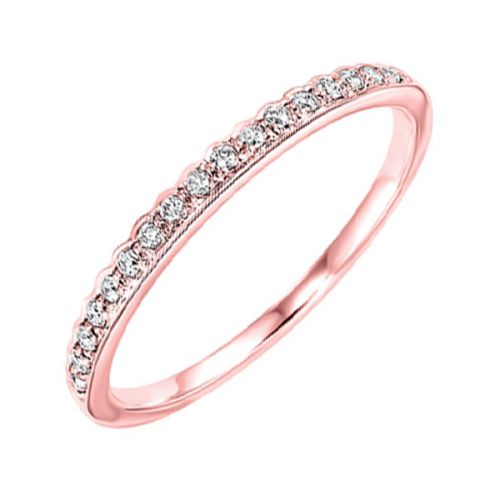 10K Rose Gold 0.12CTW Natural Diamond Wedding Band