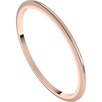 14K Rose Gold Polished Standard Fit 1mm Wedding Band