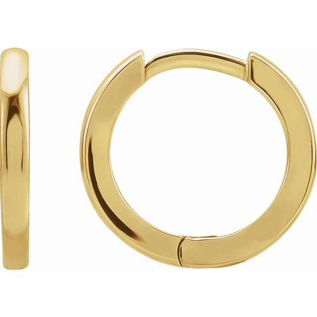 14K Yellow Gold 10mm Huggie Earrings