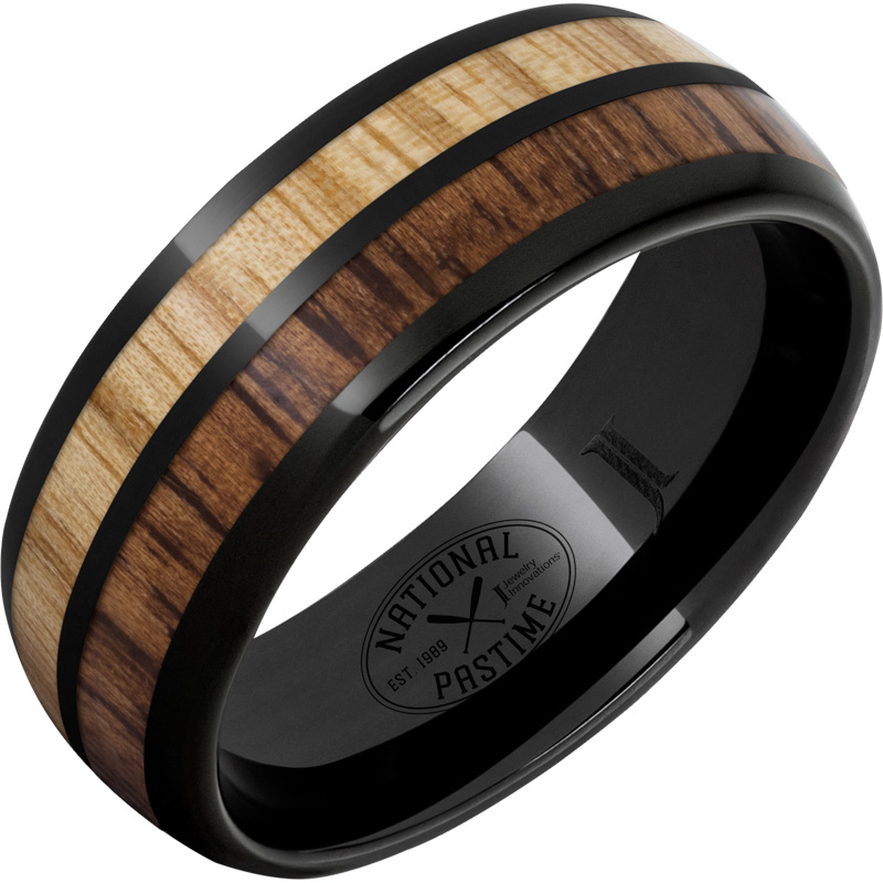 Black Ceramic Inlay Standard Fit 8mm Wedding Band