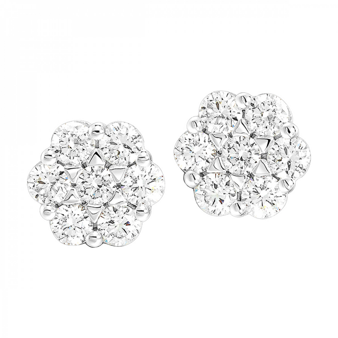 14K White Gold 0.10 CTW Natural Diamond Diamond Stud Earrings