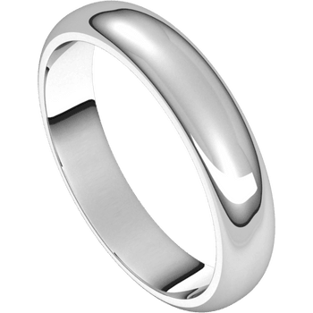 14K White Gold Polished Standard Fit 4mm Band
