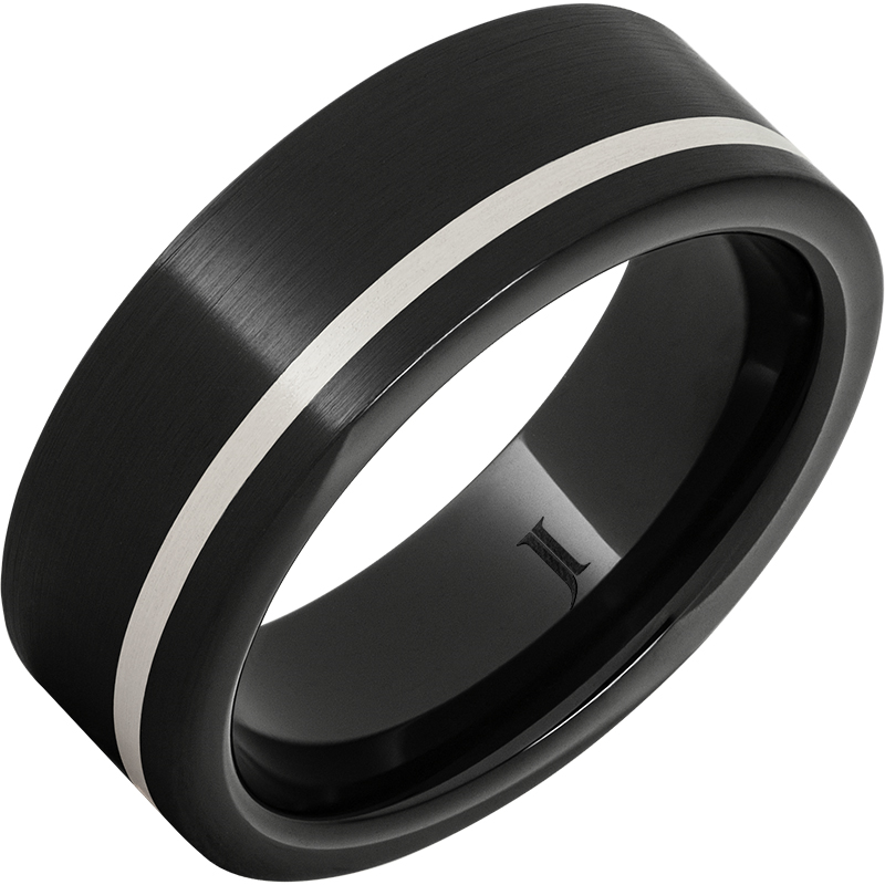 Black Ceramic Satin Standard Fit 8mm Wedding Band