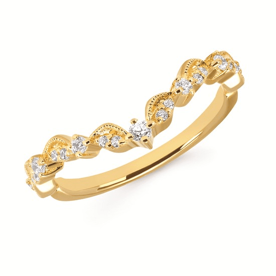 14K Yellow Gold 0.18CTW Natural Diamond Wedding Band