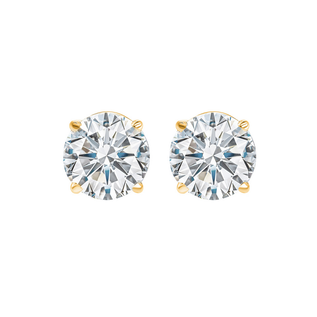 14K Yellow Gold 1.00 CTW Natural Diamond Diamond Stud Earrings
