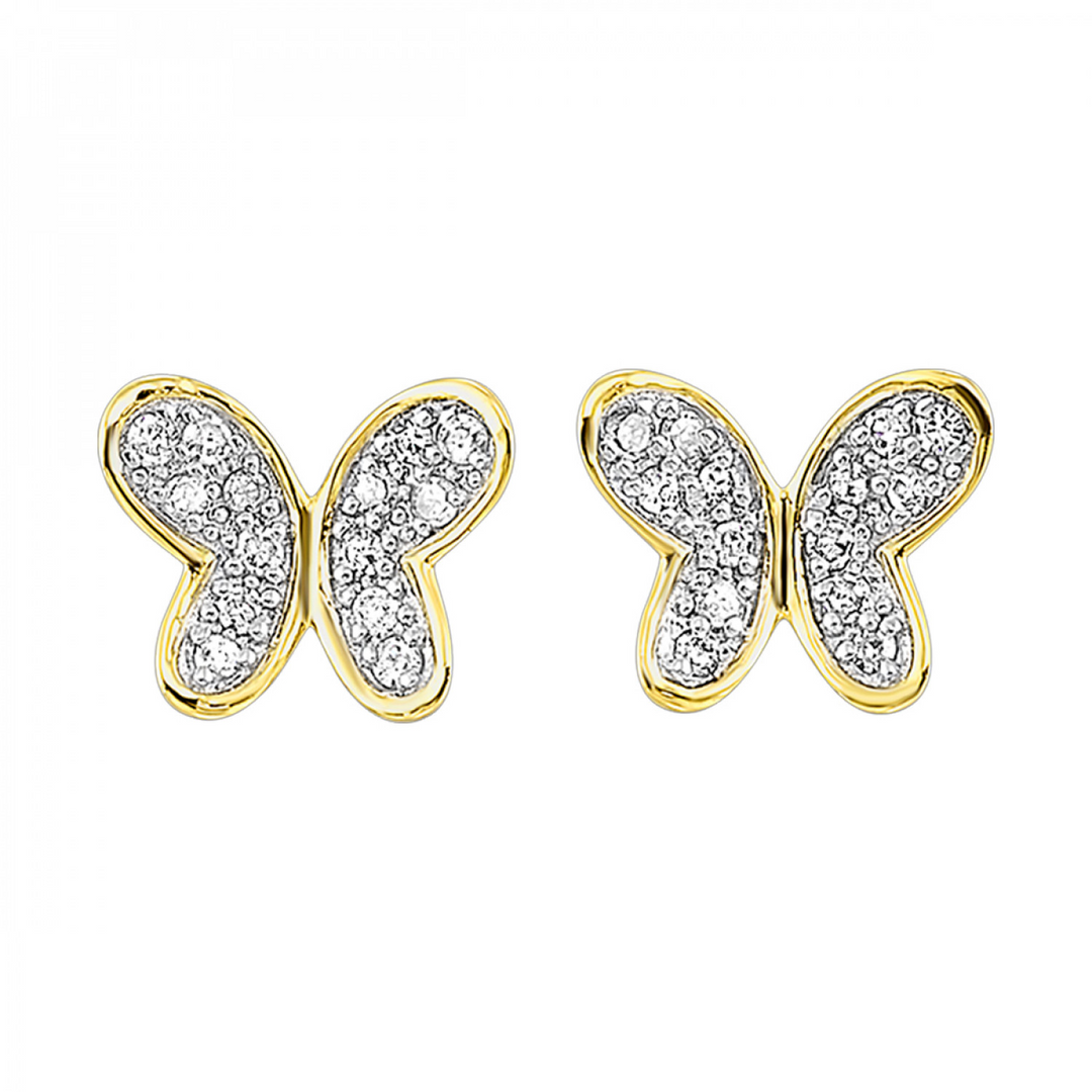 10K Yellow Gold 0.10 CTW Natural Diamond Fashion Stud Earrings