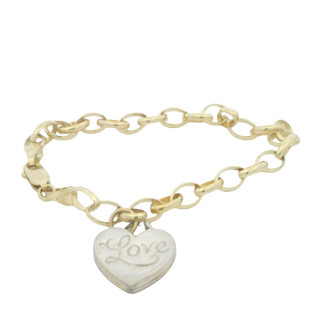 10K Yellow Gold Love Cable Link Bracelet