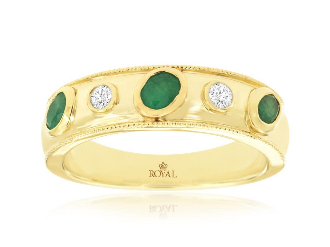 14KY .10 CTW DIA / EM RING 085