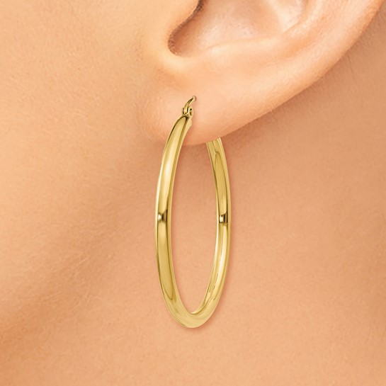 14K Yellow Gold Lightweight Hoop Earrings